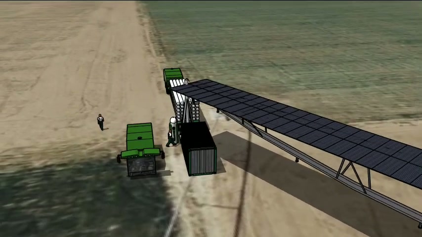 Proposed hydrogen fuel cell version of the John Deere SESAM 2 electric tractor refueling from the Hydropivot's on-site hydrogen storage