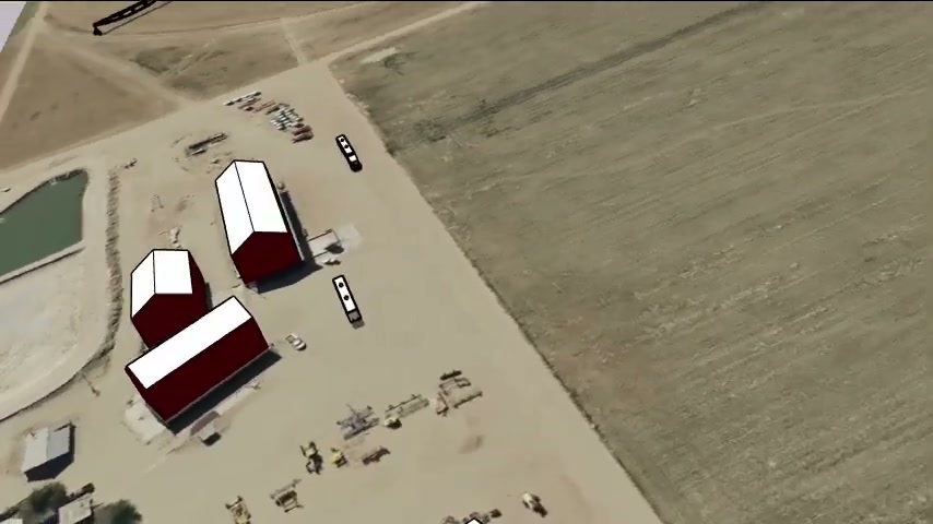 Aerial concept rendering of the Agrivoltaic Hydropivot system, a solar-panel-clad center-pivot irrigation arm sweeping across a circular farm field